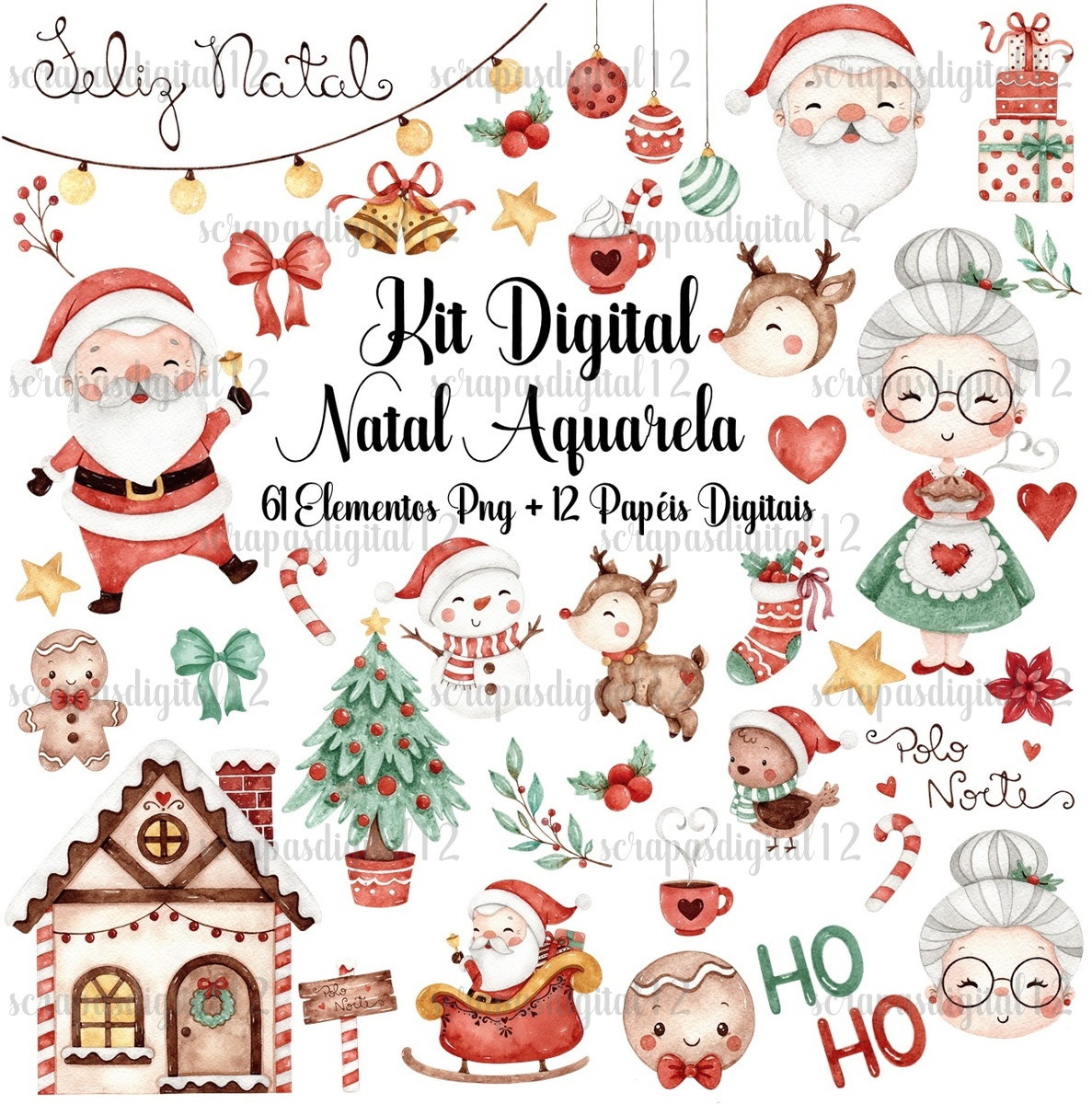 Kit Digital - Natal Aquarela