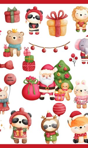 Kit Digital Natal Aquarela