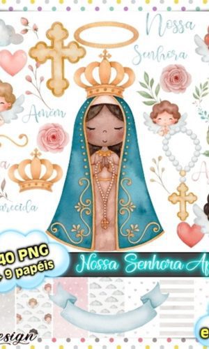 Kit Digital Nossa Senhora Aparecida Aquarela