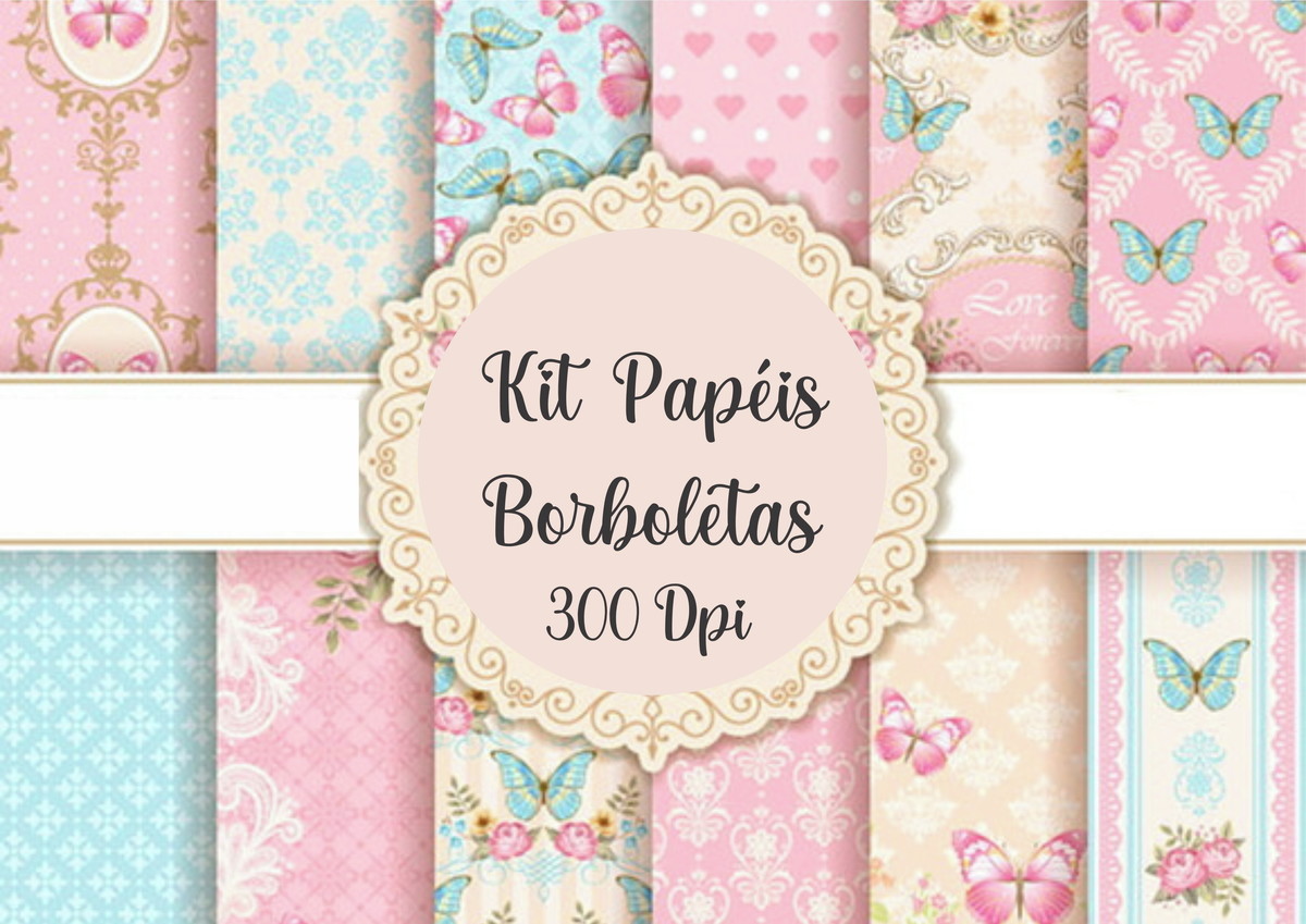 Kit Digital Papéis Borboletas