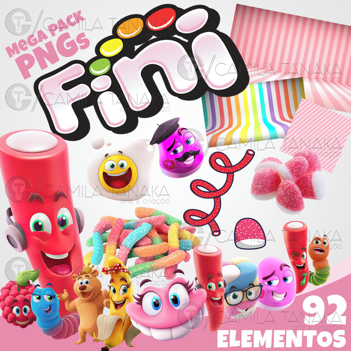 Kit Digital Png Bala Fini (pague 1 Leve 3)