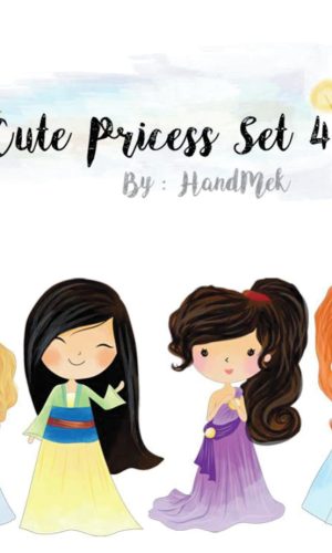 Kit digital princesas 02 aquarelado