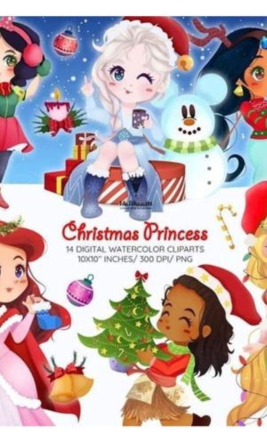 kit Digital Princesas Natal PNG- Scrapbook