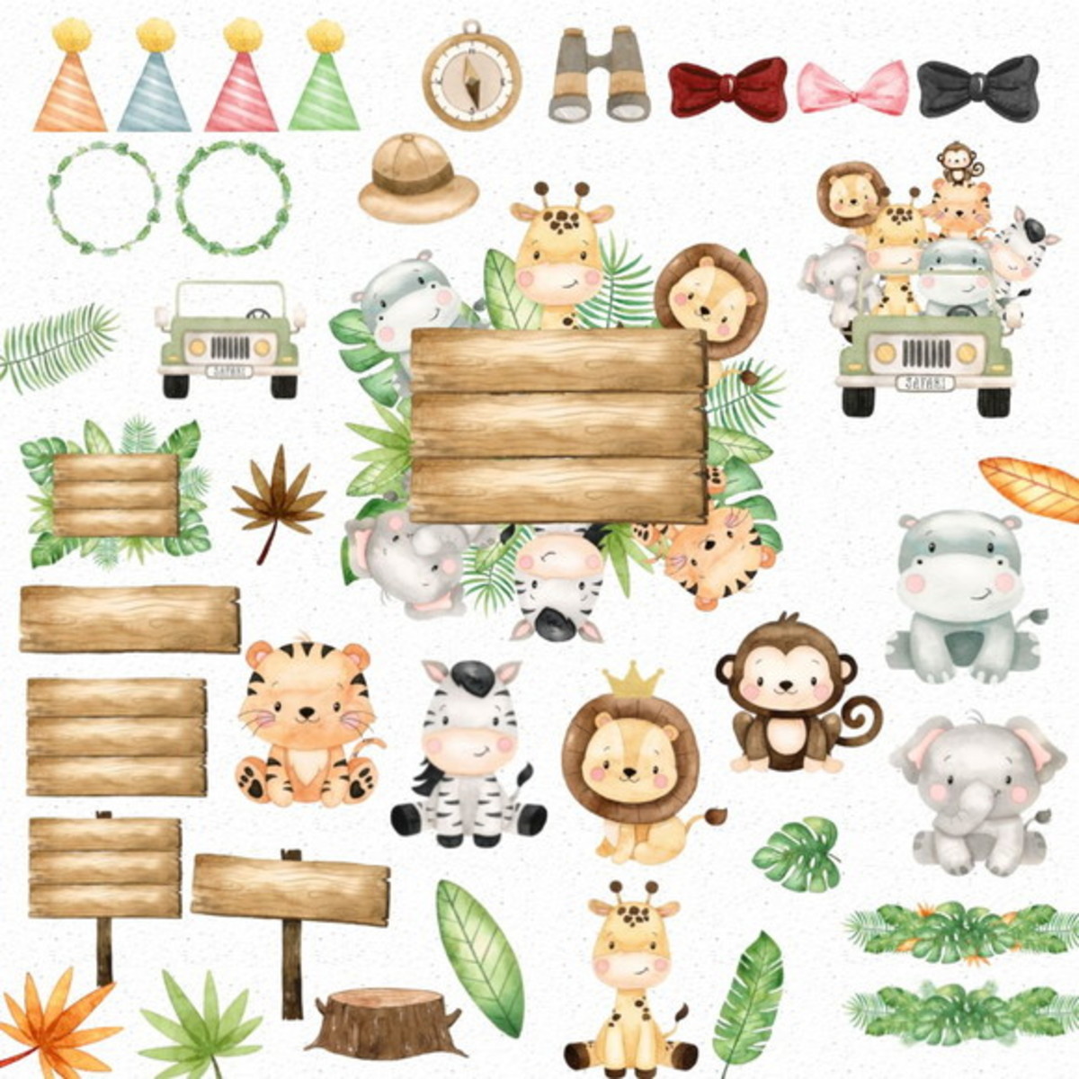 Kit Digital Safari Aquarelado (002) - Imagem 2