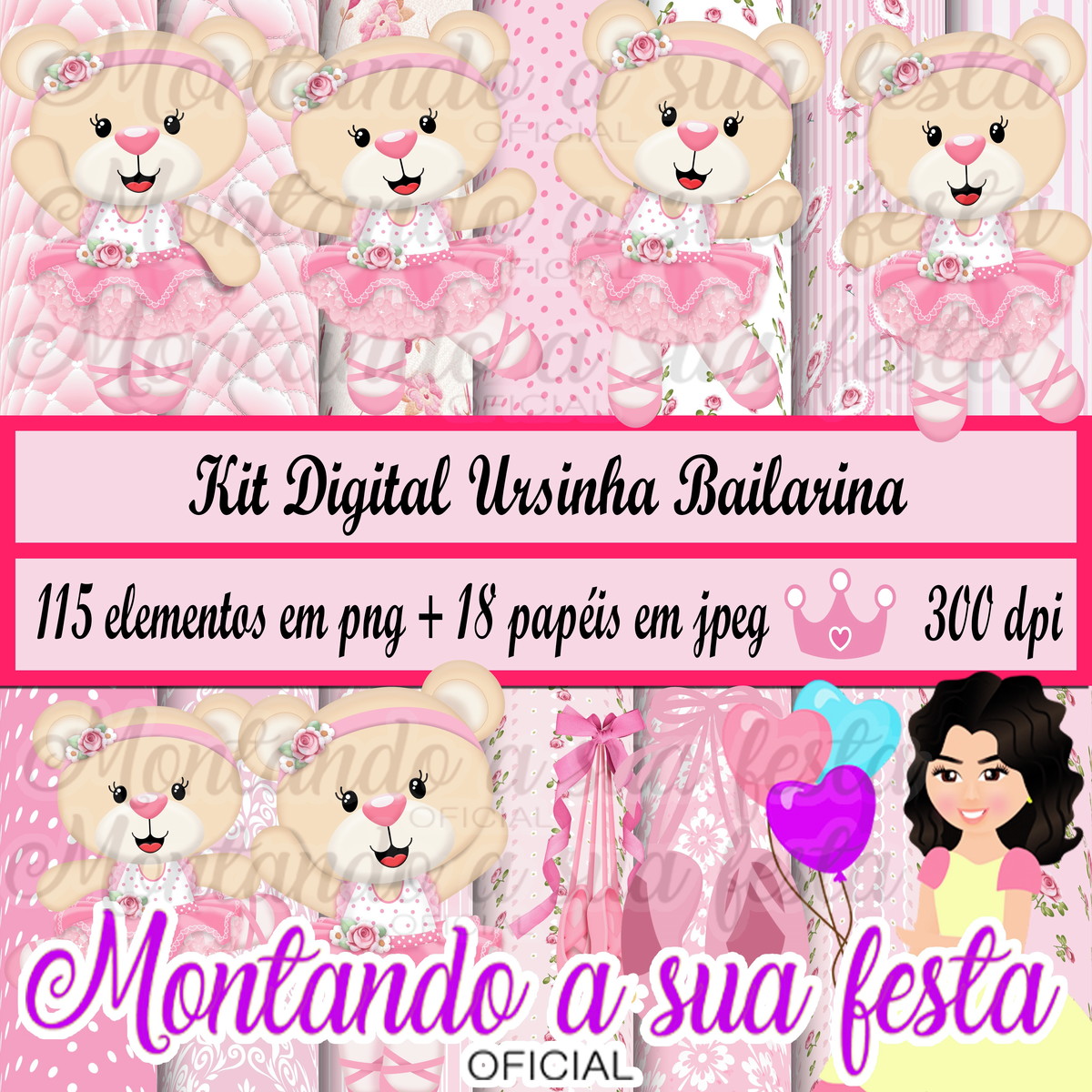 Kit Digital Ursinha Bailarina
