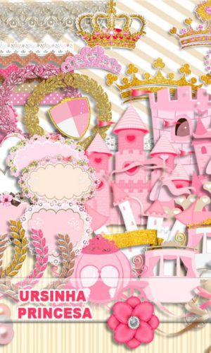 Kit Digital Ursinha Princesa Rosa
