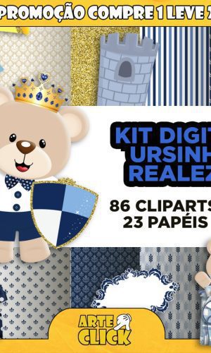 Kit Digital Ursinho Realeza
