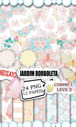 Kit Scrap Digital Jardim de Borboletas