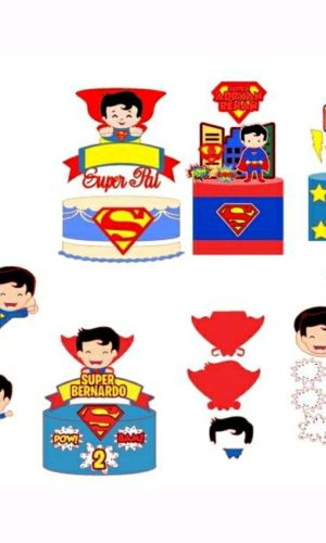 Kit Topo super homem kids + 4 ARQUIVOS A SUA ESCOLHA