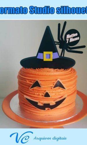 M39- ARQUIVO TOPO DE BOLO HALLOWEEN ABOBORA CAMADAS