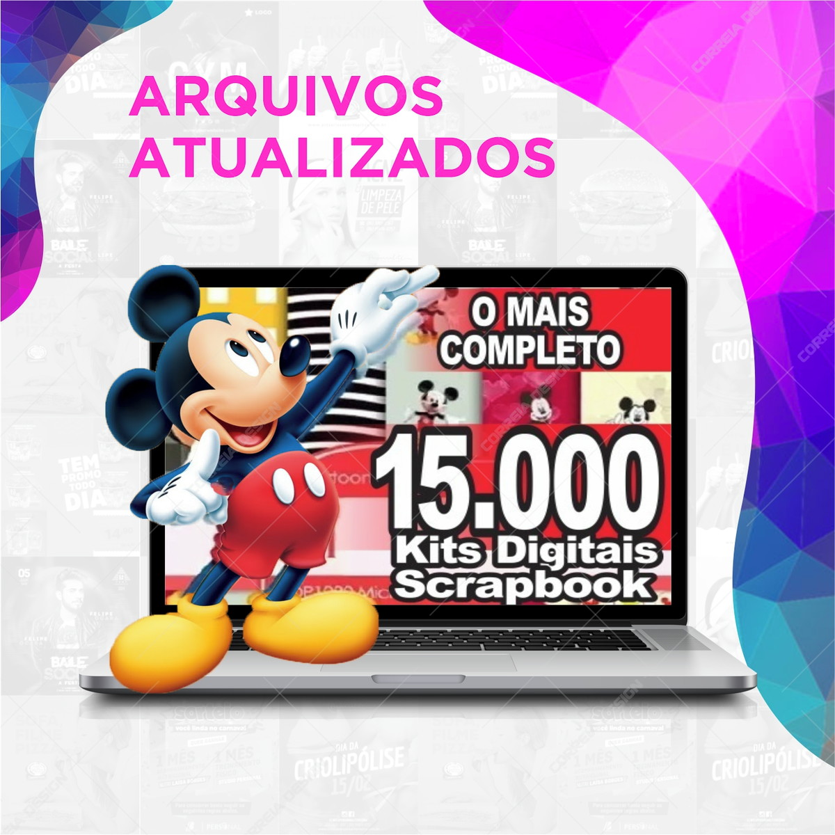 Pacote Pack 15 Mil Kits Digitais Scrapbook Papel Digital - Imagem 2