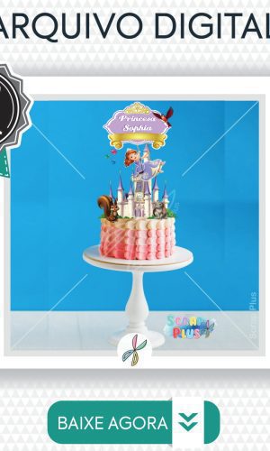 Ref:st07-009- Arquivo/corte-topo De Bolo Princesa Sofia