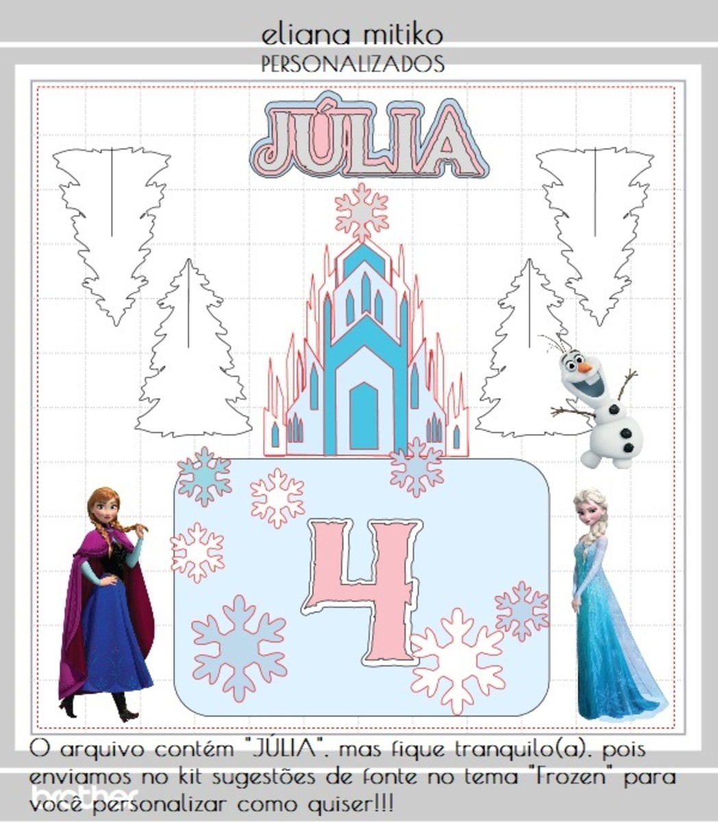 Svg Studio Fcm Cwprj Dxf Ttf Png Kit Dig Topo Frozen Castelo - Imagem 4