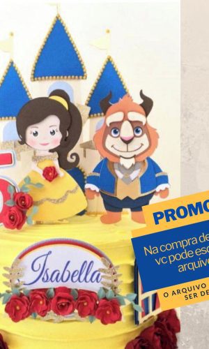 Studio/pdf Arquivo de Corte Topo de Bolo a Bela e a Fera-003