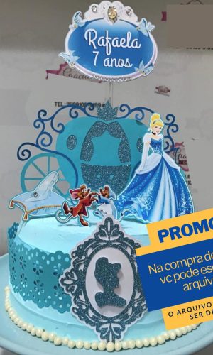 Studio/pdf Arquivo de Corte Topo de Bolo Cinderela -006