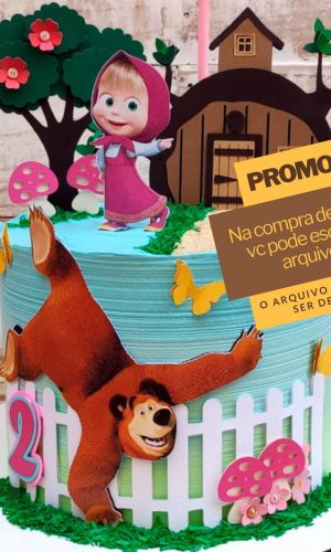 Studio/pdf Arquivo de Corte Topo de Bolo Masha e o Urso -001