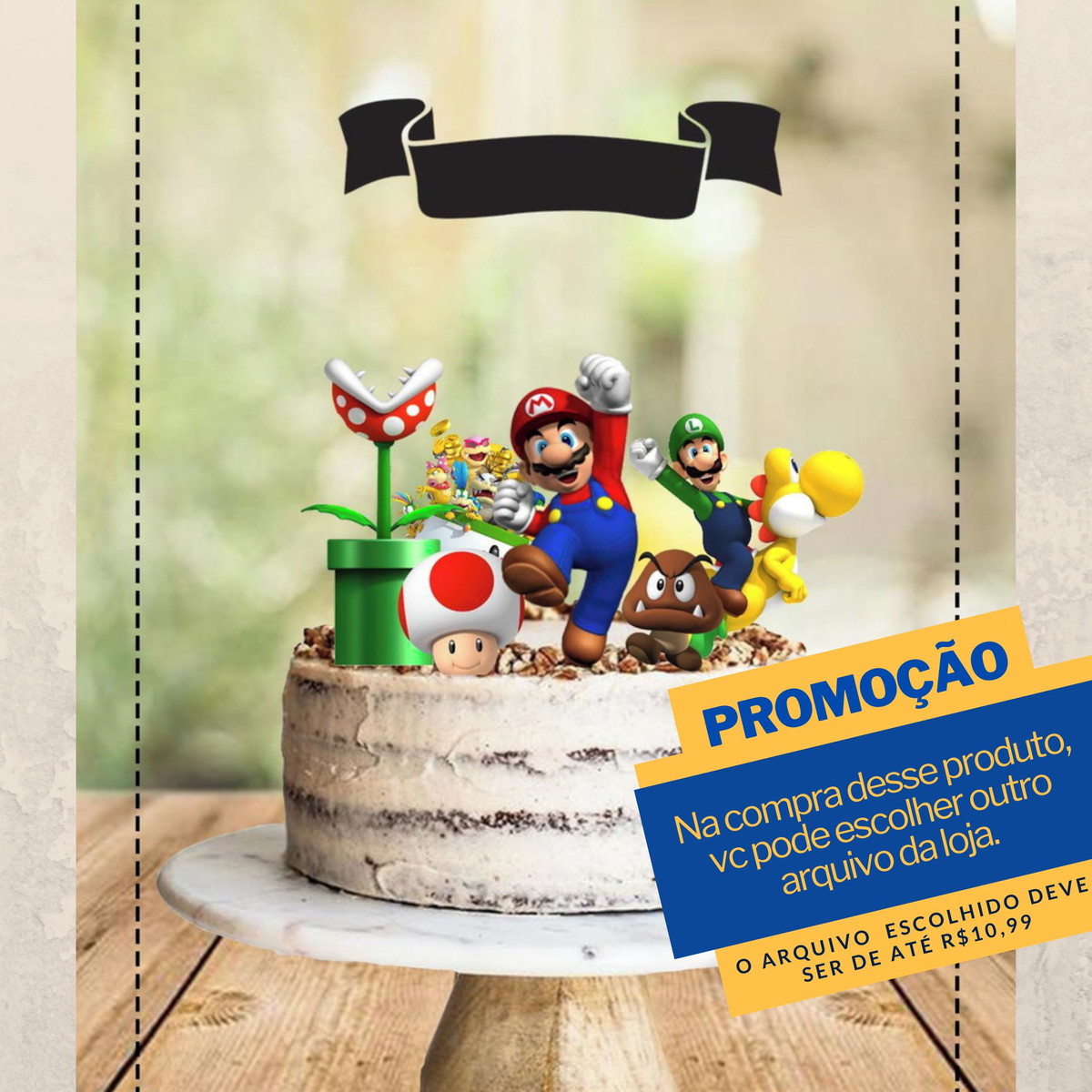 Studio/pdf Arquivo de Corte Topo de Bolo Super Mario Brós