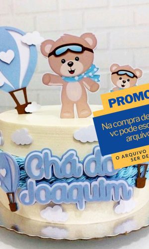 Studio/pdf Arquivo de Corte Topo de Bolo Urso Baloeiro -002