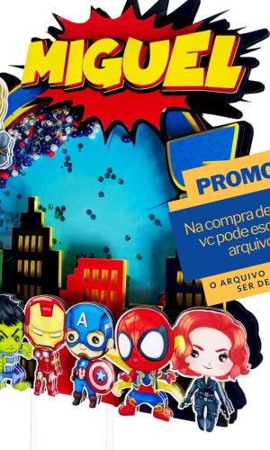Arquivo de Corte Topo de Bolo Vingadores Cute -015
