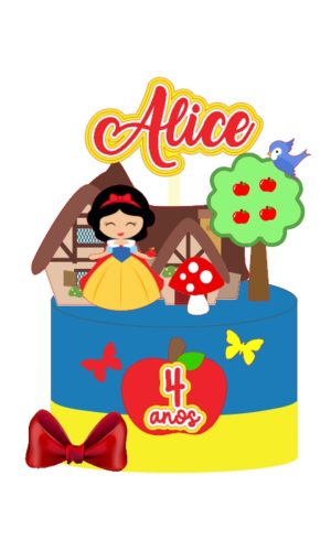 Topo Branca de Neve - Arquivo de Corte Silhouette (cód T462)