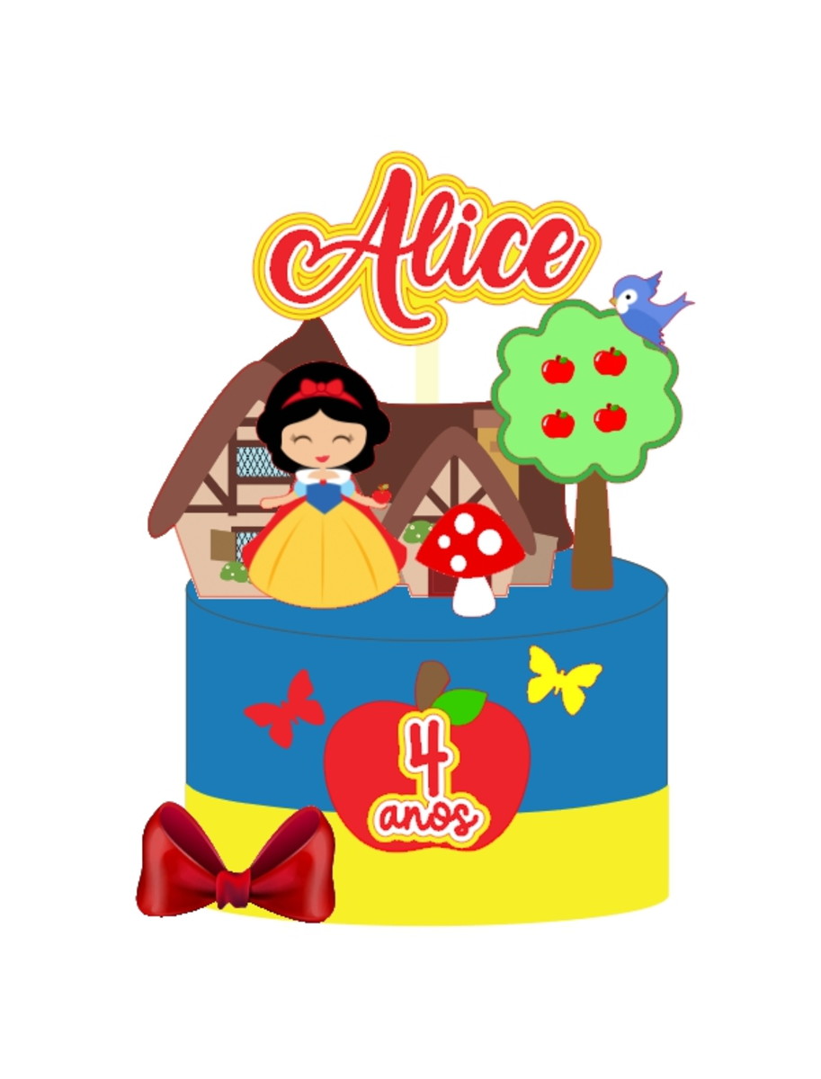 Topo Branca de Neve - Arquivo de Corte Silhouette (cód T462)