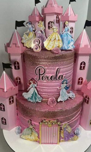 Topo Castelo Princesas 3d 2486 + 4 Arq. a Sua Escolha 23108