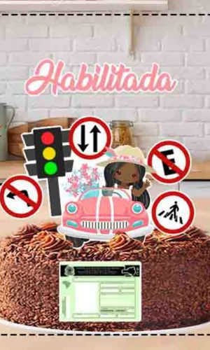 Topo De Bolo 1 Habilitação Mulher Morena - Arquivo Digital