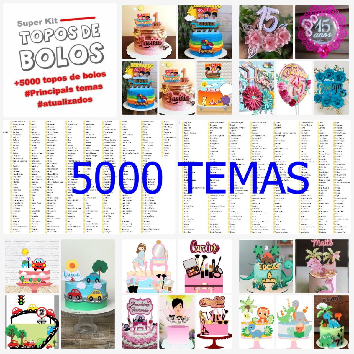 Topo de Bolo 5000 Temas Arquivo Digital - Imagem 2