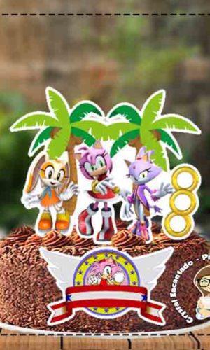 Topo de Bolo Amy Rose - Ref 1628 - Arquivo Digital