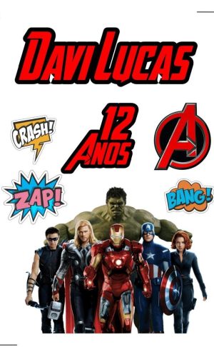 Topo de bolo Arquivo de Corte Silhouette Vingadores