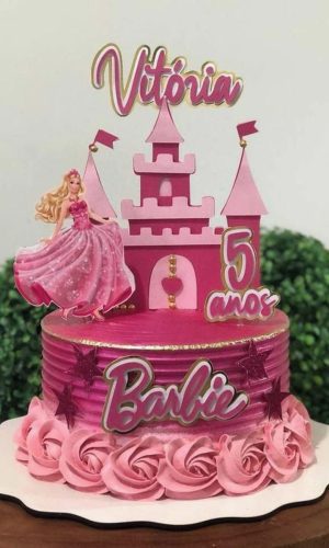 Topo de Bolo Barbie Princesa + 4 Arquivos a Sua Escolha