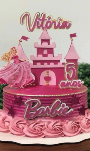 Topo de Bolo Barbie Princesa - Arquivo Digital Studio