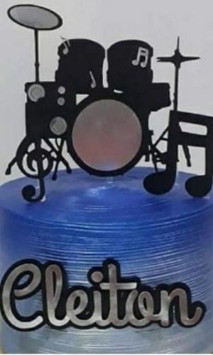 Topo de Bolo Bateria - Arquivo de Corte