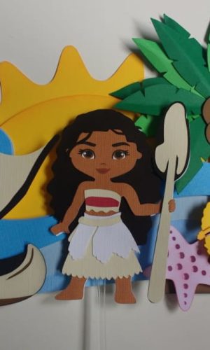 Topo de Bolo Camadas - Moana - Artes Studio 1701