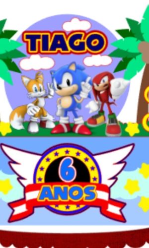 Topo de Bolo Camadas -sonic - Artes Studio 1701