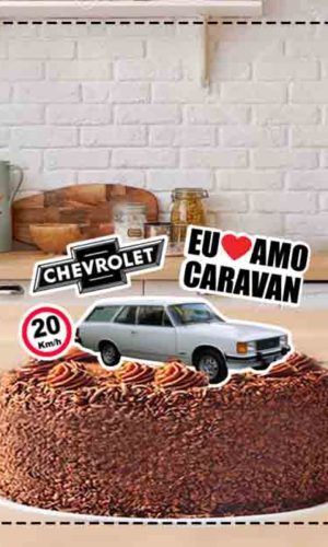 Topo De Bolo Carro Antigos Caravan - Arquivo Digital