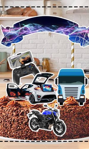 TOPO DE BOLO CARRO CARRO DE SOM 02 - ARQUIVO DIGITAL