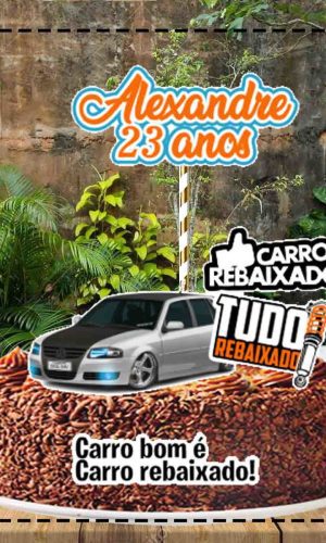 Topo de Bolo Carro Rebaixado Gol - 2495 Arquivo Digital