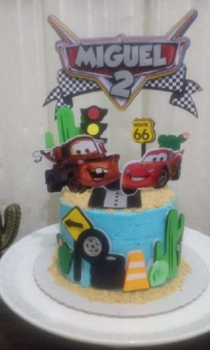 Topo de Bolo Carros 4 + 4 Arquivos a Sua Escolha