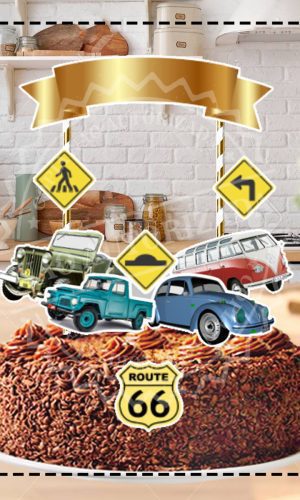 TOPO DE BOLO CARROS ANTIGOS - ARQUIVO DIGITAL