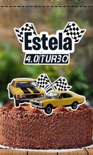 Topo de Bolo Carros Antigos Opala Ref 4025 Arquivo Digital