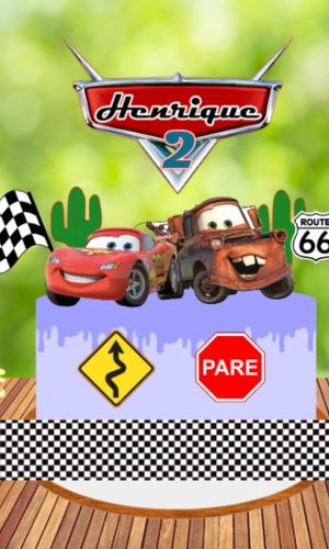 Topo de Bolo Carros Disney Arquivo de Corte Studio/PDF