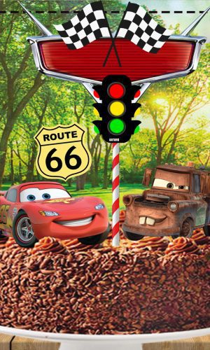 TOPO DE BOLO CARROS DISNEY - ARQUIVO DIGITAL