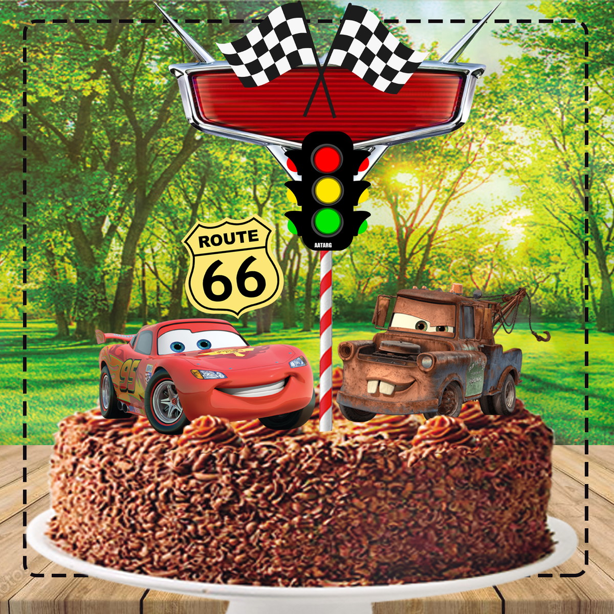 Topo de Bolo Carros Disney - Ref 1834 Arquivo Digital