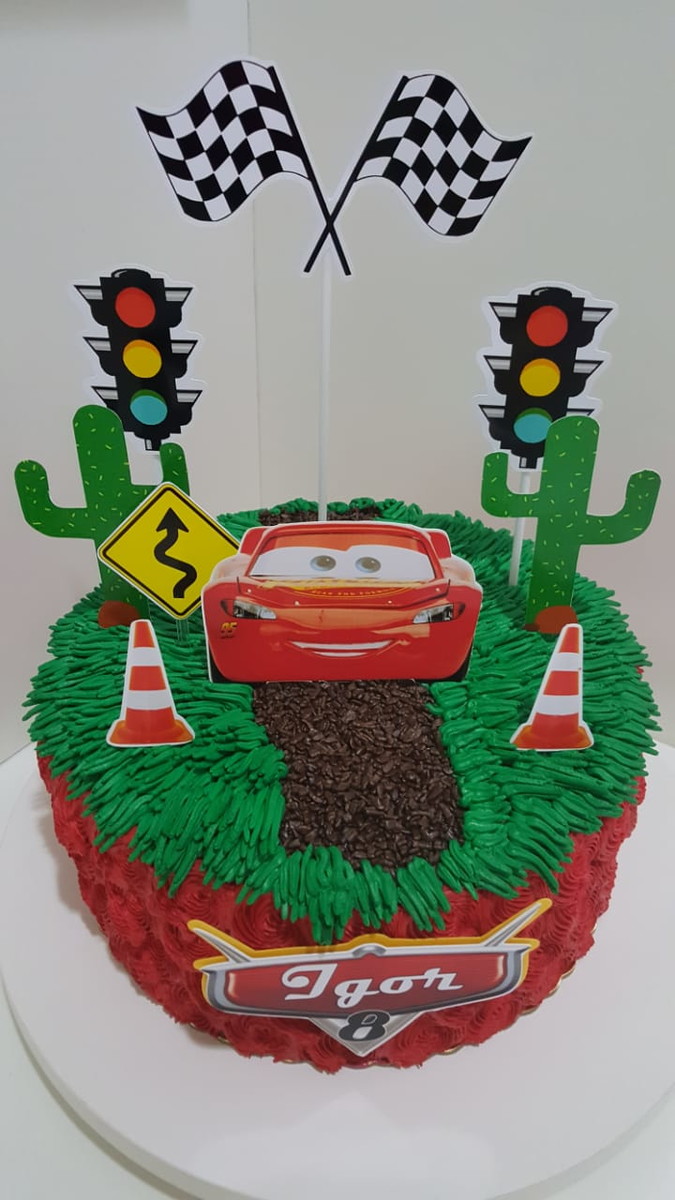 Arquivo digital p/ SILHOUETTE - Topo de Bolo Carros Mcqueen - Imagem 3
