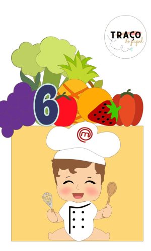 Topo De Bolo Chef Menino- 100% Camadas (arquivo Digital)