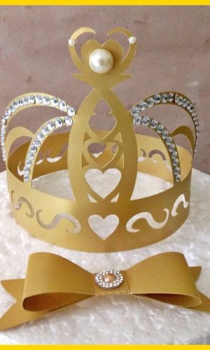 Topo de bolo coroa princesa arquivo de corte 03