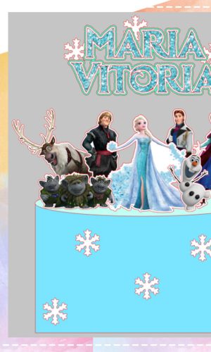 Topo de Bolo Frozen 03 - Arquivo de Corte Studio/PDF