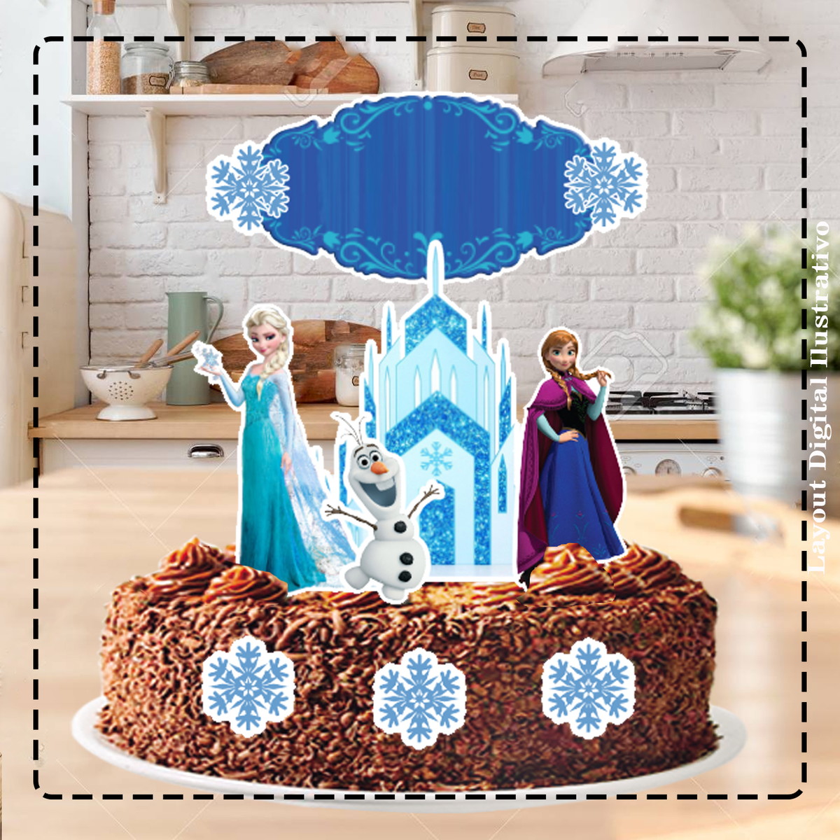 TOPO DE BOLO FROZEN - ARQUIVO DIGITAL
