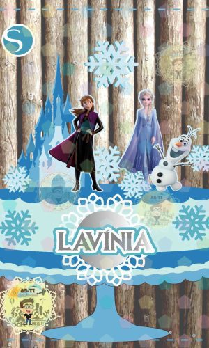 TOPO DE BOLO FROZEN COM CASTELO PERSONALIZADO REF: 1332